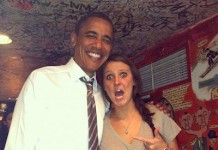 Obama Picture with Student at Colorado Bar Goes Viral Madalyn Starkey's bar photo with President Obama has gone viral.