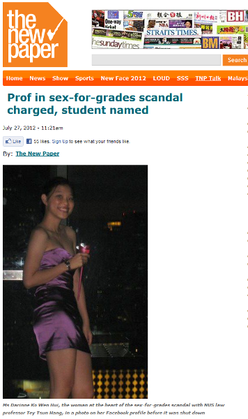 Prof in sex for grades scandal student Darinne Ko Wen Hui