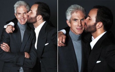 Tom Ford And Richard Buckley kissing
