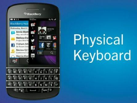 BlackBerry Q10 with physical keyboard