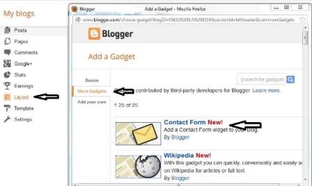 contact form blogger